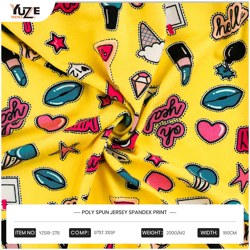 YZS18-278ポリスパンジャージースパンデックスプリント