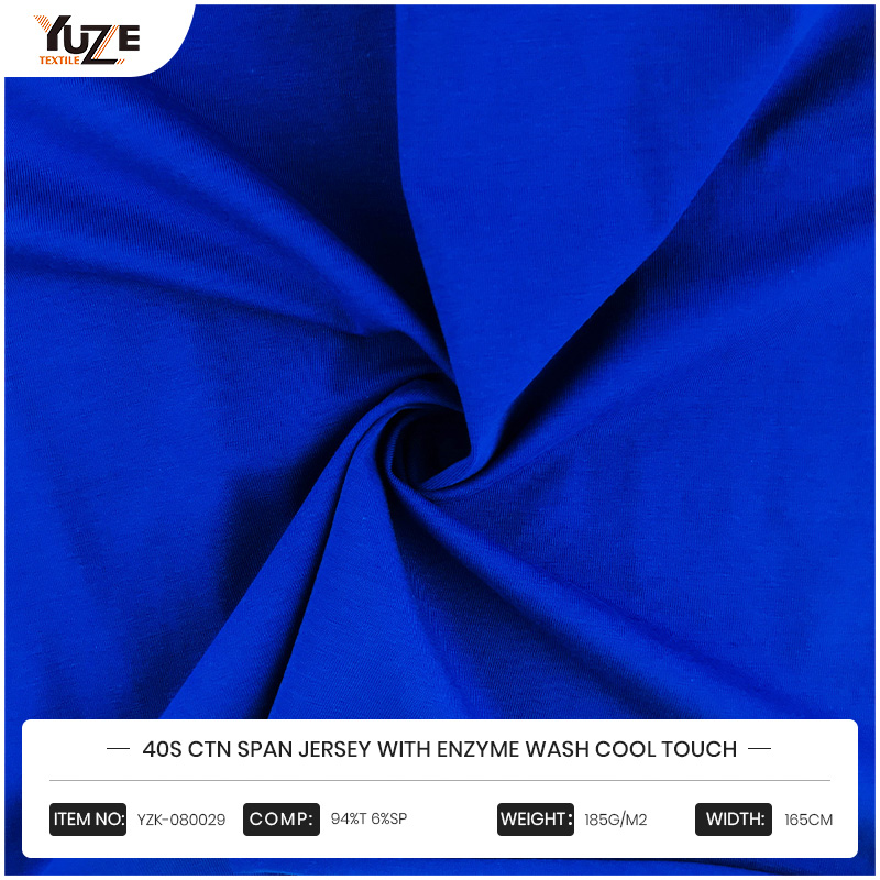 YZK-080029 40S CTNスパンジャージー付き酵素ウォッシュクールタッチ