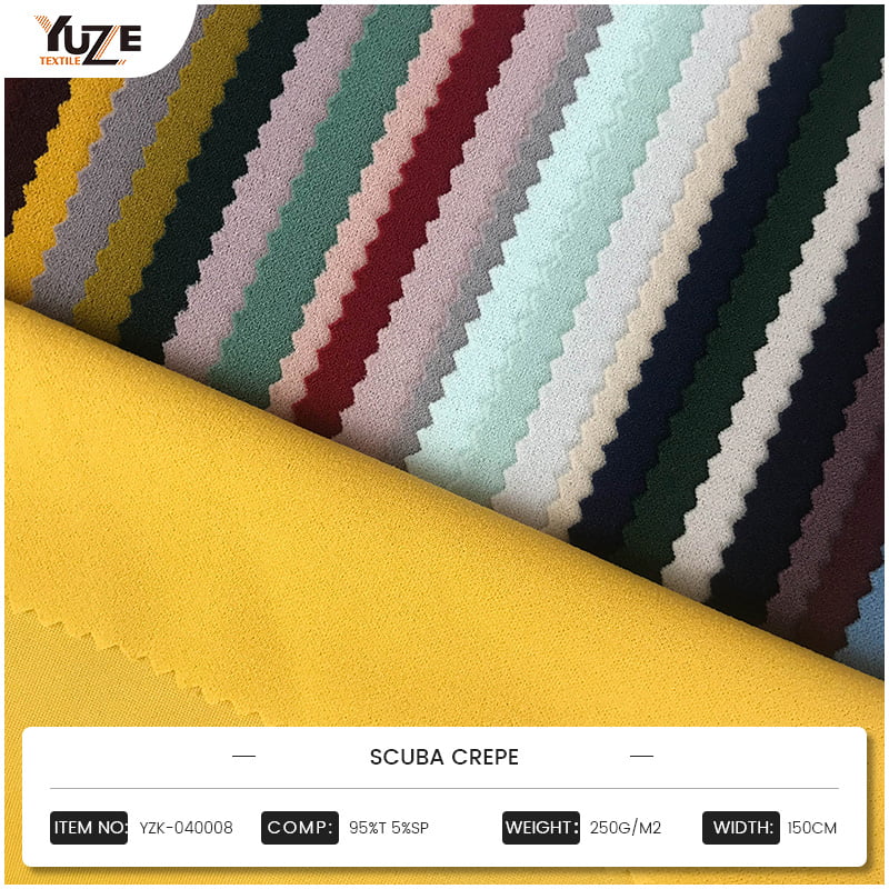 革新的なファブリック-YZK -040008スキューバクレープは、ファッション業界のアップグレードを支援します
